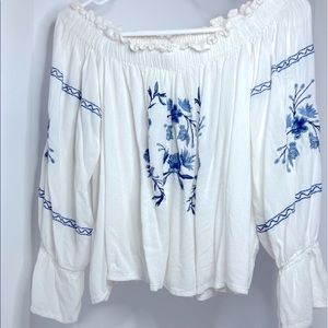 American Eagle Bohemian Off Shoulder Top